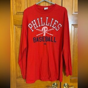 Men's Sz XL Majestic Philadephia Phillies Long Sleeve Tee